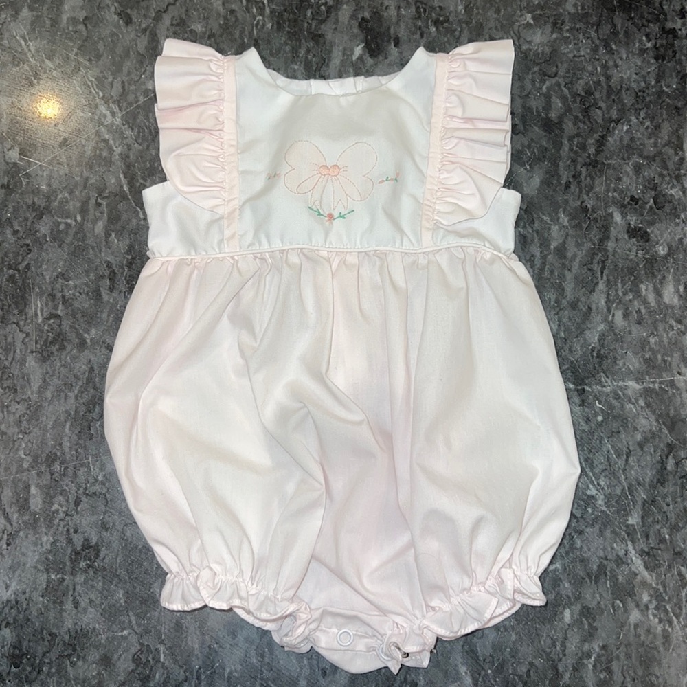 Pink Embroidered Romper by Bailey Boys | sz 3 months | EUC